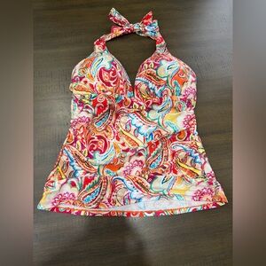 Lauren Ralph Lauren Multicolor Paisley Halter Tankini Top